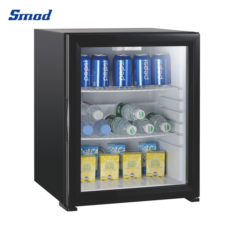 Smad 60L Mini Glass Door Absorption Refrigerator with lock cooler for drinks counter top
