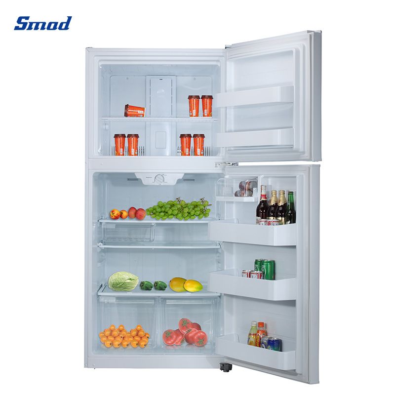 
Smad 21 Cu. Ft. Black Frost Free Top Mount Freezer Refrigerator with Durable Easy-Glide Shelves