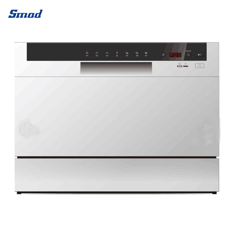Smad 6 Place-Settings Electronic Control Dishwasher with 7 Programs
