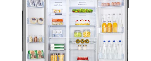 
Smad 570L no frost side by side fridge freezer with Half-width adjustable shelve