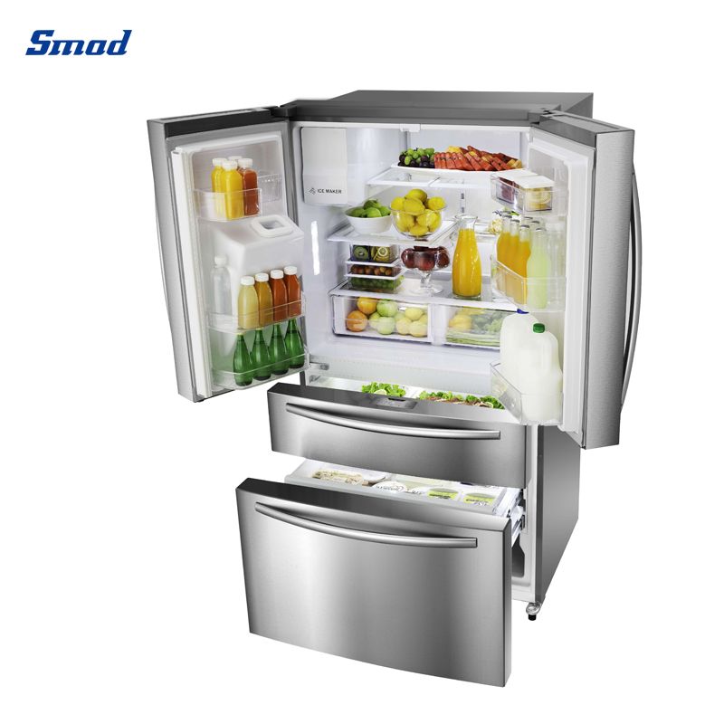 
Smad 701L Stainless Steel French Fridge Freezer with Door Alarm Function