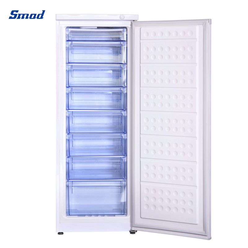 Smad 216L single door upright freezer with 8 drawers