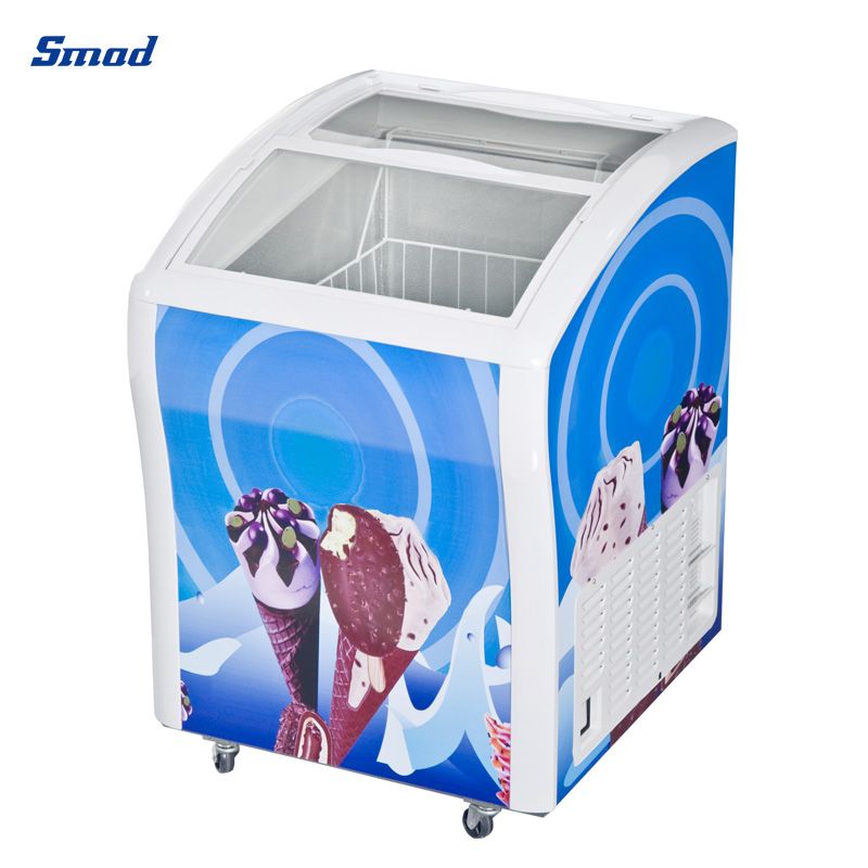 
Smad Glass Door Ice Cream Chest Freezer with Environmentally friendly refrigerant gas