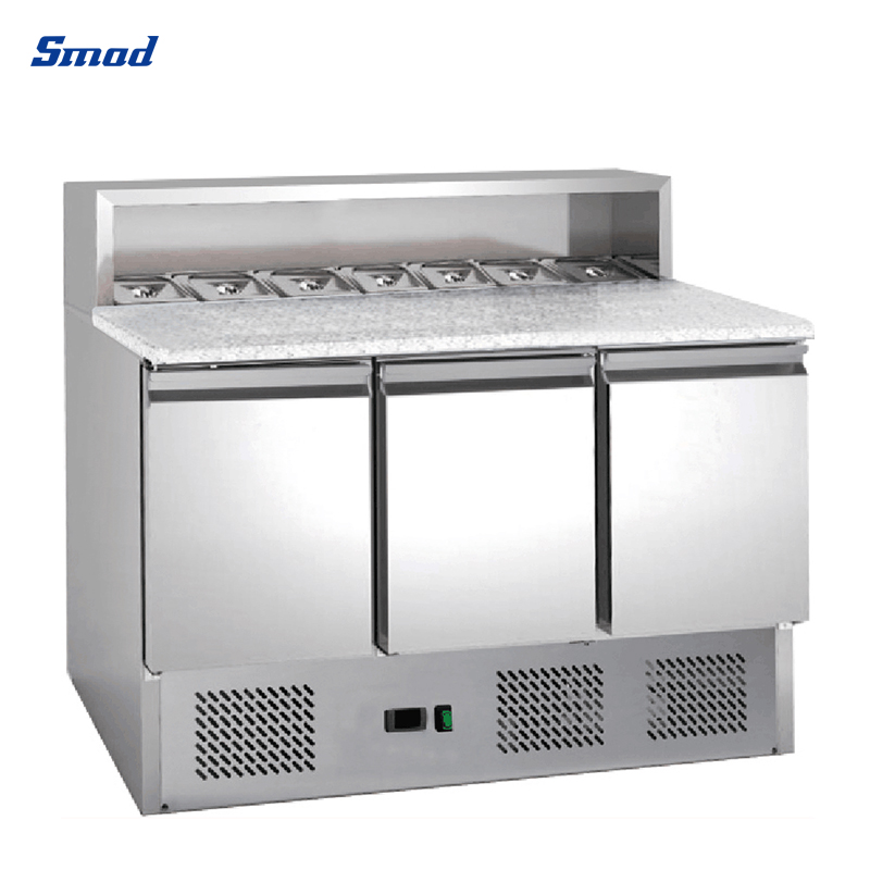 Smad 3 Door Gastronorm Saladette Counter with Digital temperature controller