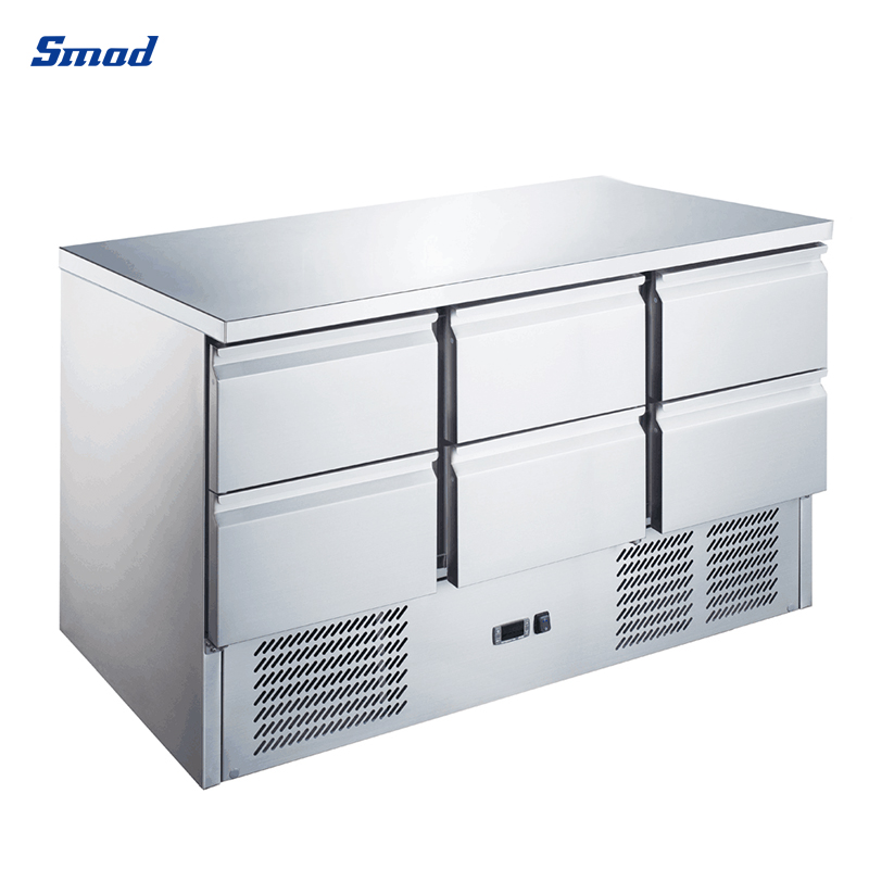 Smad 368L Stainless Steel Undercounter Refrigeration with 6 Drawers