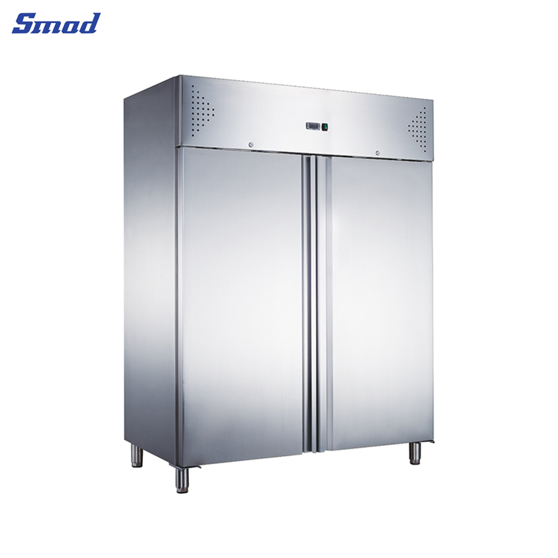 Smad 1200L/1300L Double Stainless Steel Door Commercial Refrigerator with Self-closing door