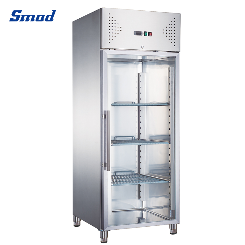 Smad Single Glass Door Commercial Upright Freezer with Inverter compressor