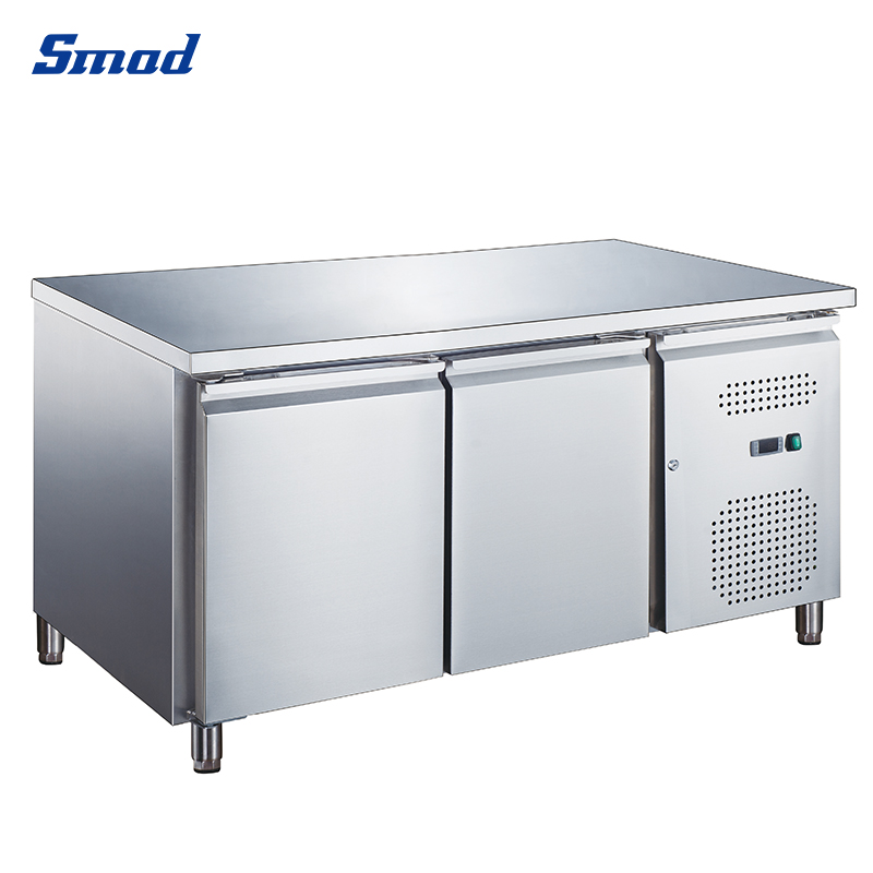 Smad 214L 2 Door Stainless Steel Undercounter Fridge with Digital temperature controller
