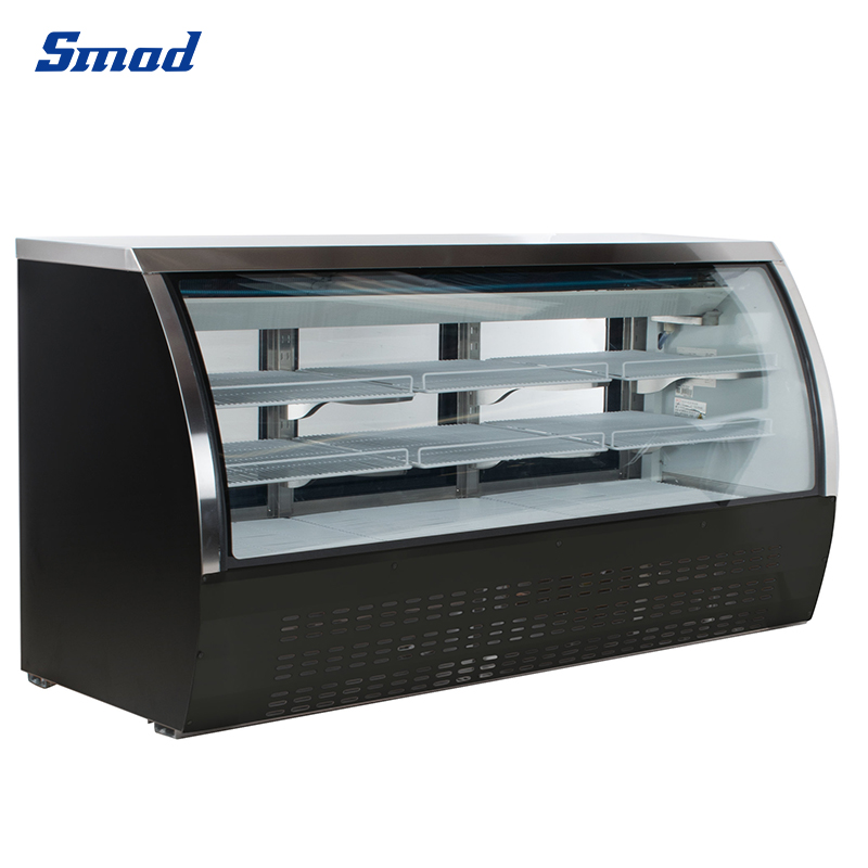 Smad 903L Curved Glass Deli Showcase Cooler with Aluminum Liner