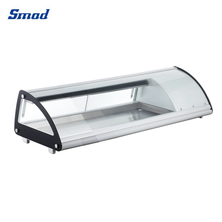 Smad 43L to 103L Curved Glass Food Display Case with Digital Temperature Controller