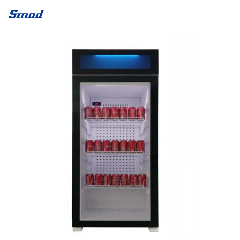 Smad 290L Single Door Upright Beverage Display Cooler with Optional top light box