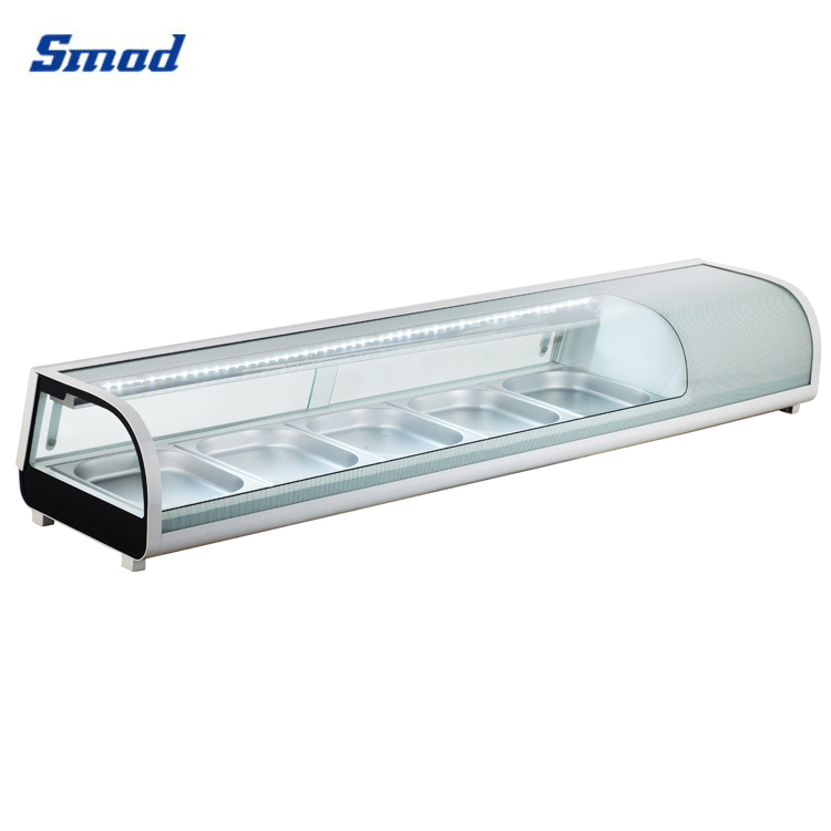 
Smad Curved Glass Countertop Refrigerated Sushi Display Case with Inner LED Light