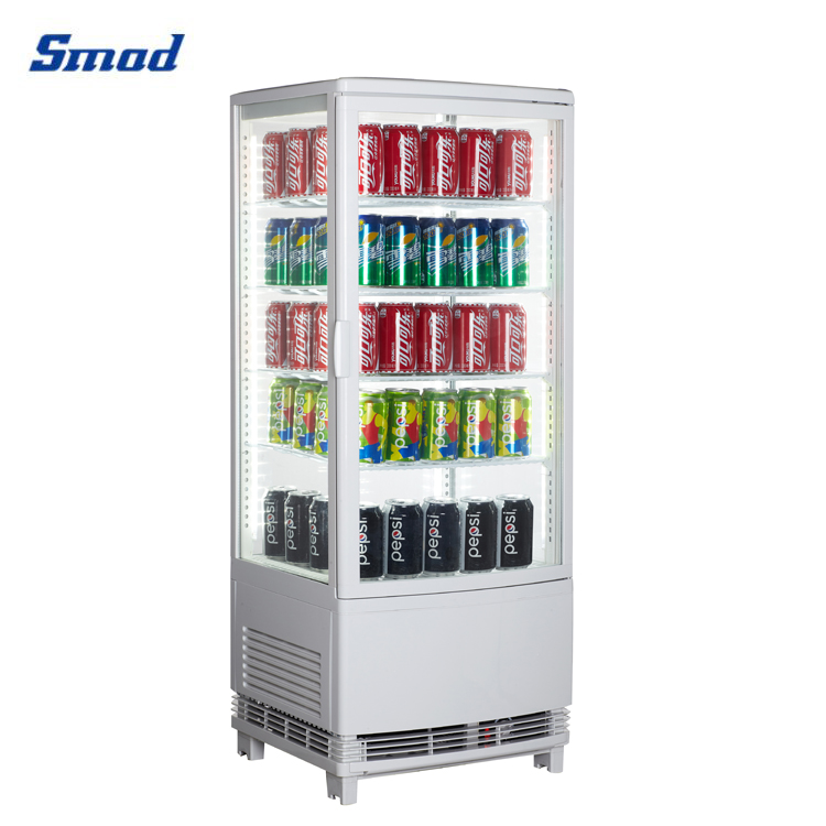 Smad 58L/68L/98L 4 Sided Glass Display Cooler with Digital Temperature Controller