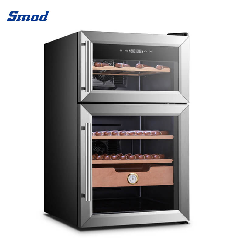 Smad 24 Bottle Dual Zone Touch Control Wine Cooler with No vibration and Low noise