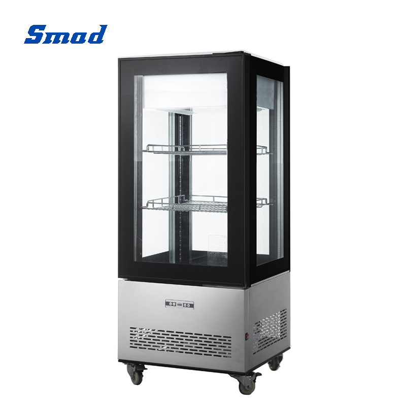 Smad 9.5/19.4 Cu. Ft. Four-Sided Glass Standing Refrigerator with Internal LED illumination