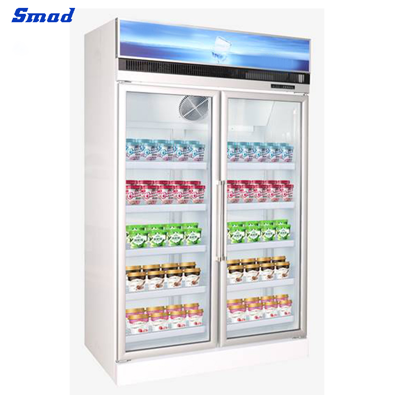 Smad 2 door upright ice cream display freezer with Digital controller