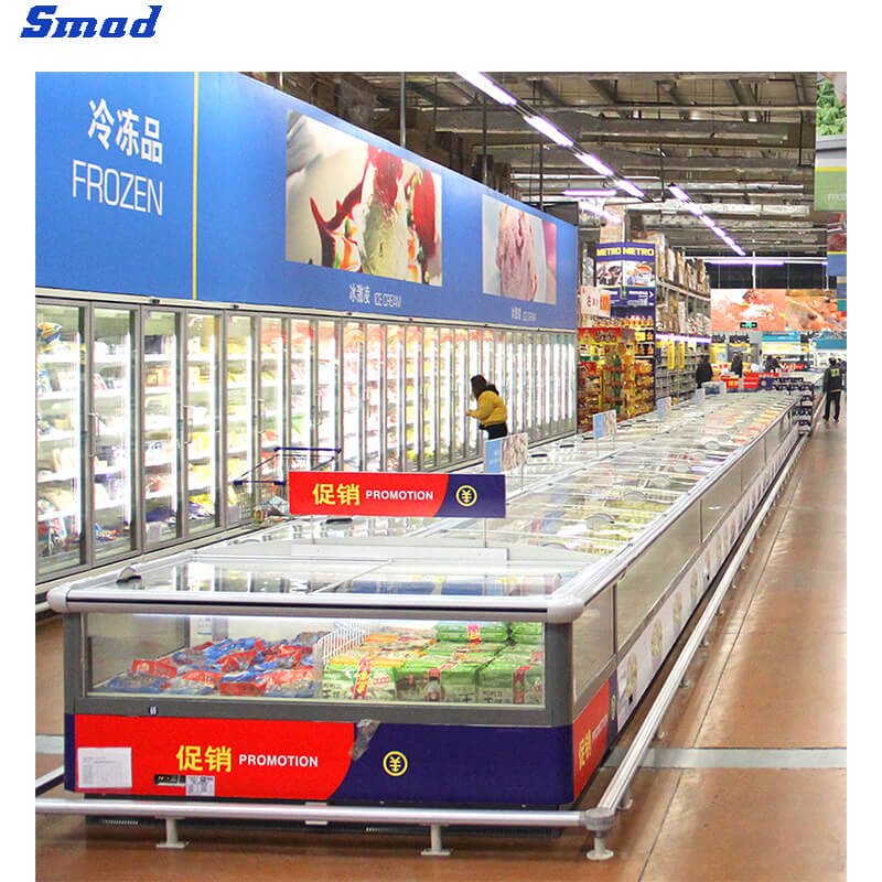 
Smad 356L Commercial Island Display Freezer with High efficiency evaporator coil
