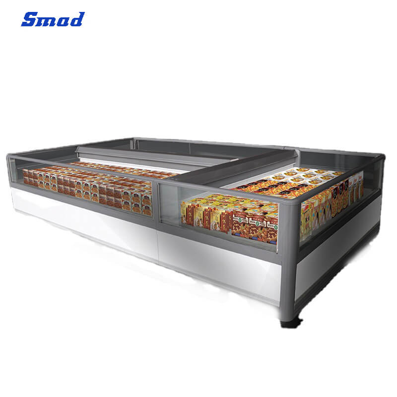Smad 356L Commercial Island Display Freezer with Double-sided evaporator