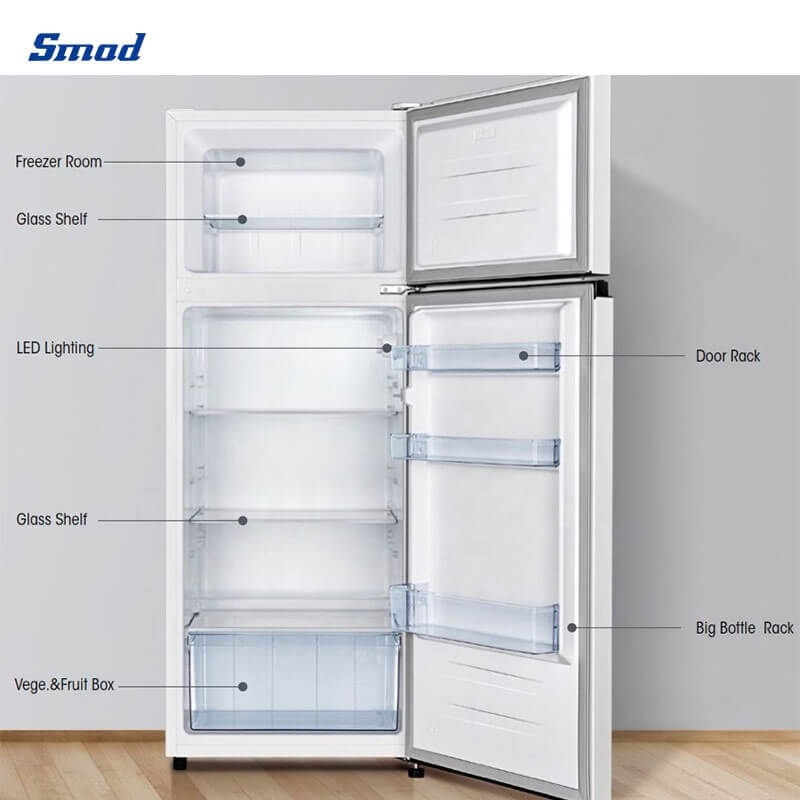 
Smad 205L White Double Door Fridge Freezer with Premium design
