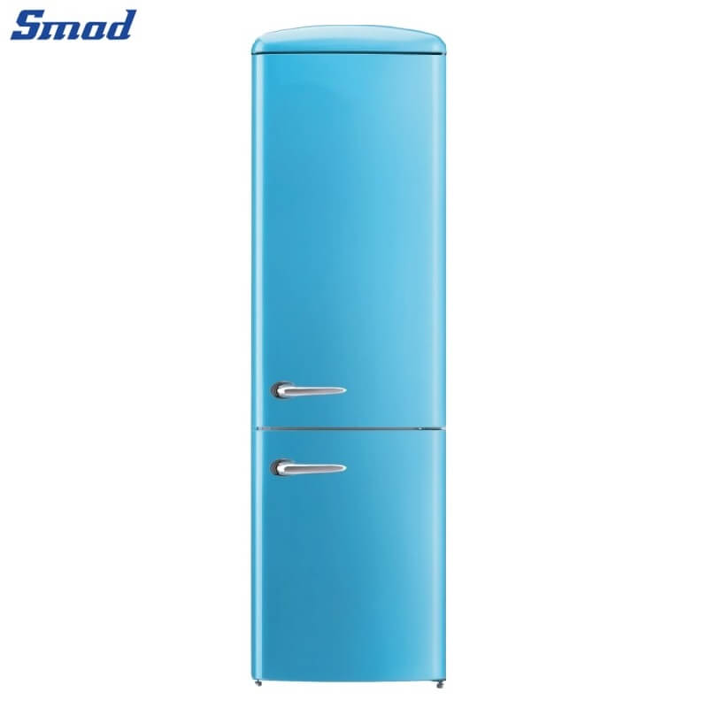 Smad 265L Retro Style Bottom Freezer Double Door Fridge Freezer with Door balcony