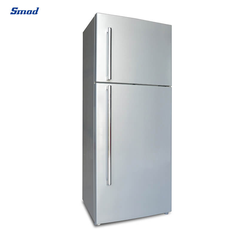 
Smad 472L Silver Double Door Fridge Freezer with Grip/Recessed Handle