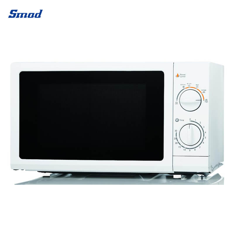 Smad 20L 700W Mechanical Portable Mini Countertop Microwave Oven with 6 Power Levels