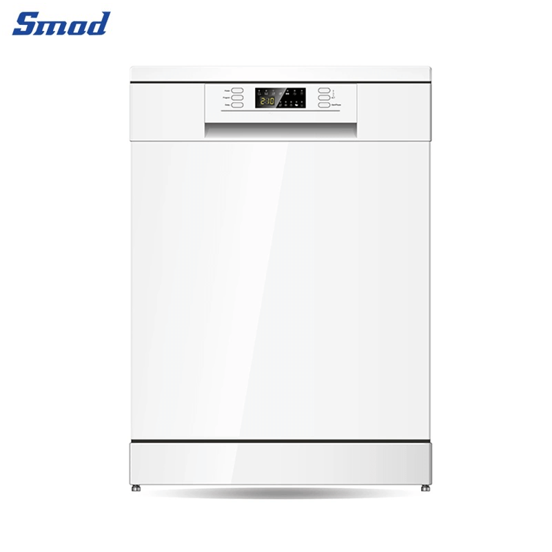 Smad White Freestanding Dishwasher with Water overflow protection