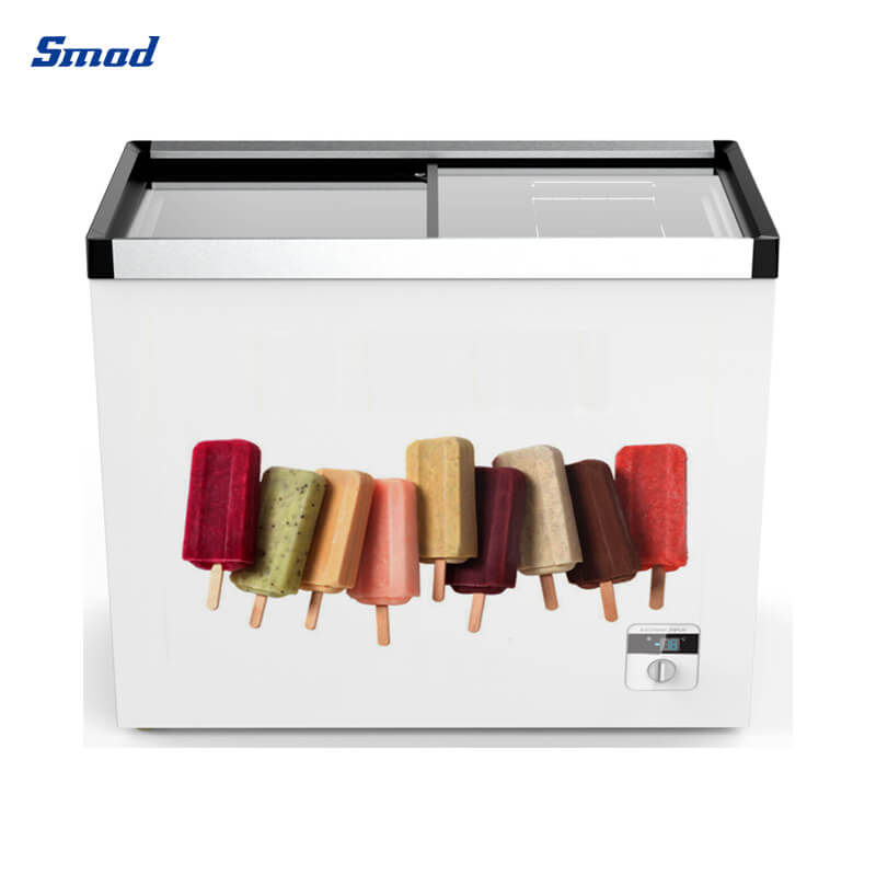 Smad Ice Cream Box Freezer with Low-E toughened glass lid