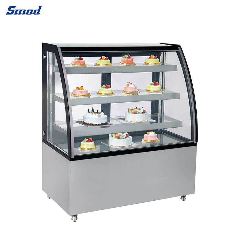 Smad 23 Cu. Ft. Front Curved Glass Bakery Refrigerated Showcase with Internal LED lighting