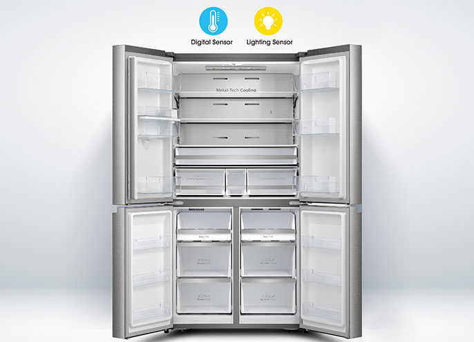 
Smad 20 Cu. Ft. Black Counter Depth 4 Door Refrigerator with Precise Temp Control