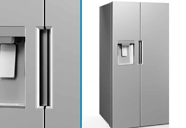 Smad 26.3 Cu. Ft. Side by Side Refrigerator with Pocket Handle & Hidden Hinges