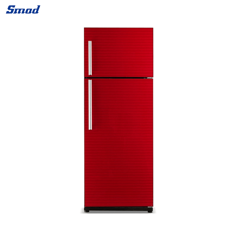 Smad 17.9 Cu. Ft. Black / Red Top Freezer Refrigerator with Glass door finishing