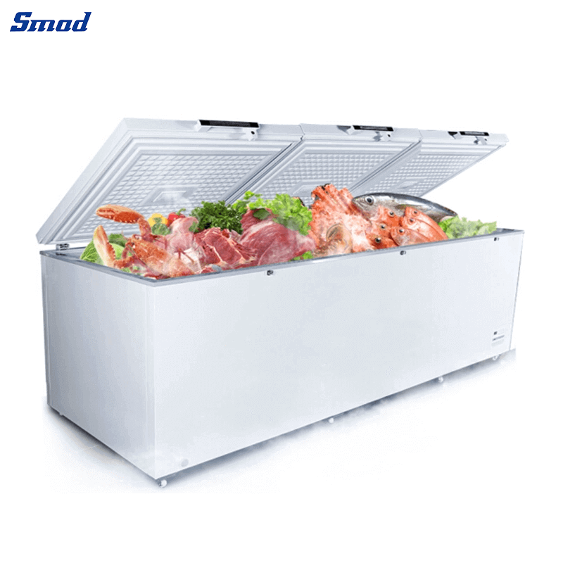 Smad 55.8 Cu. Ft. Large Commercial 3 Door Chest Freezer with Mechanical Temperature Control