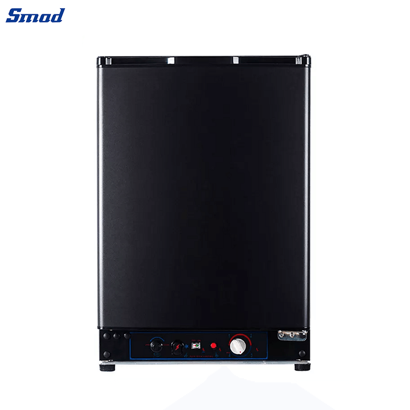 Smad 60L Black Countertop Gas Fridge for Camper with 3 Way Powered