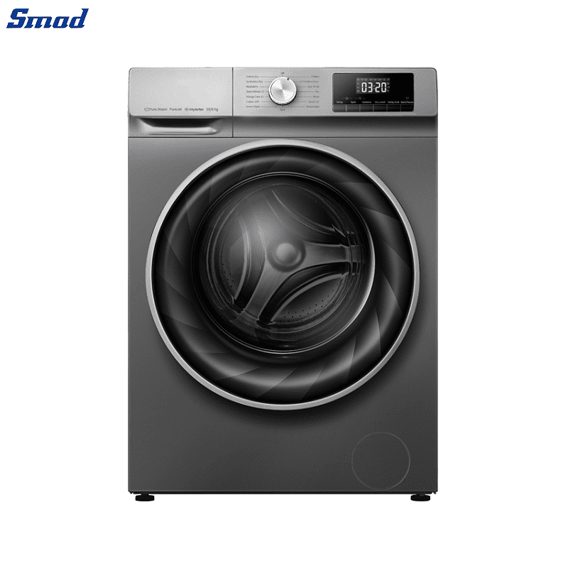 Smad Black Freestanding Washer and Dryer with Touch Button Control