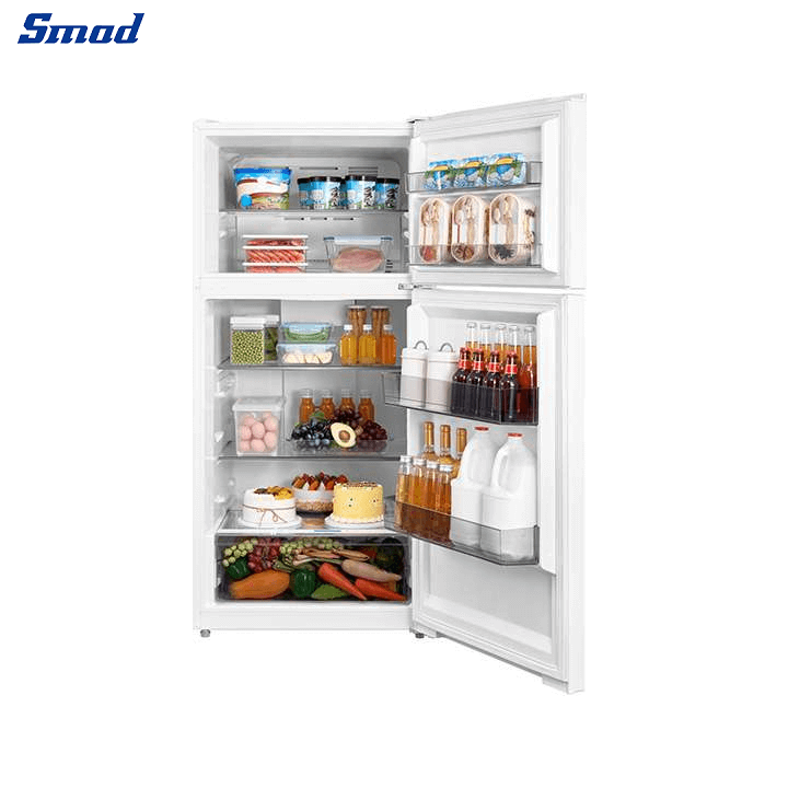 Smad White Top Mount Freezer Refrigerator with Total No Frost