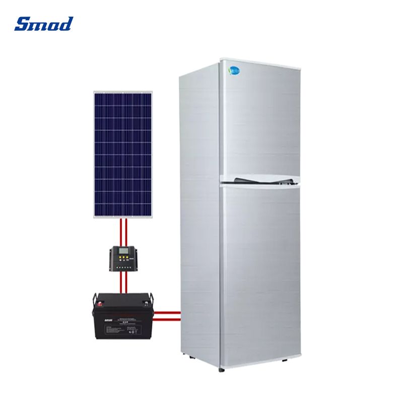 24v Dc Solar Refrigerator Double Door Solar Fridge With Inbuilt Battery