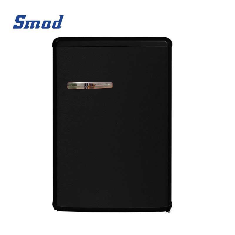Smad 125/225L Black Vintage Mini Fridge with Separate freezer compartment