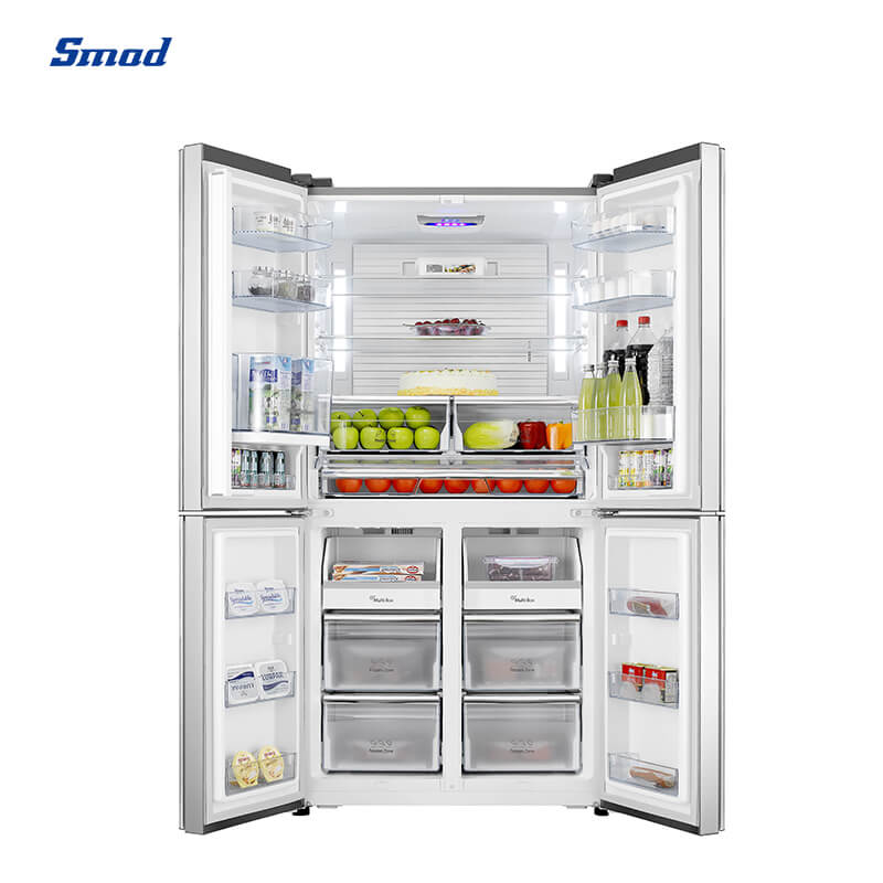 
Smad 22.6 Cu. Ft. Stainless Steel 4 Door Refrigerator with LED lighting

