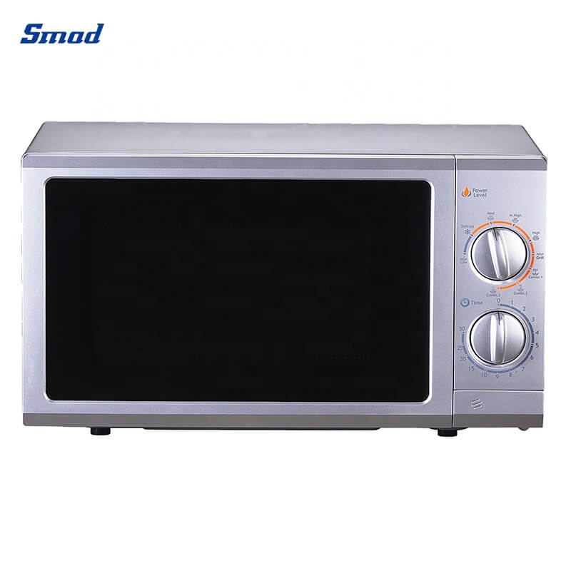 Smad Small Microwave Oven 0.7 Cu.Ft, Mini Microwave Oven with 9.6''  Removable Turntable, 6 Auto Preset Menus, Child Lock, Easy Clean Interior,  Black